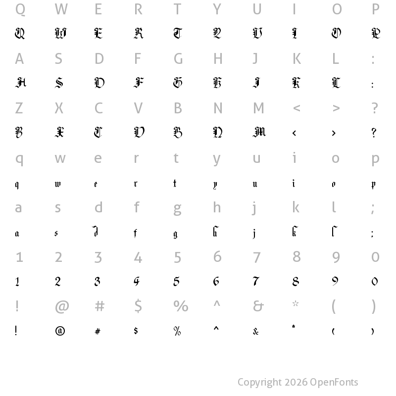 Character Map of Lyric Poetry Regular
