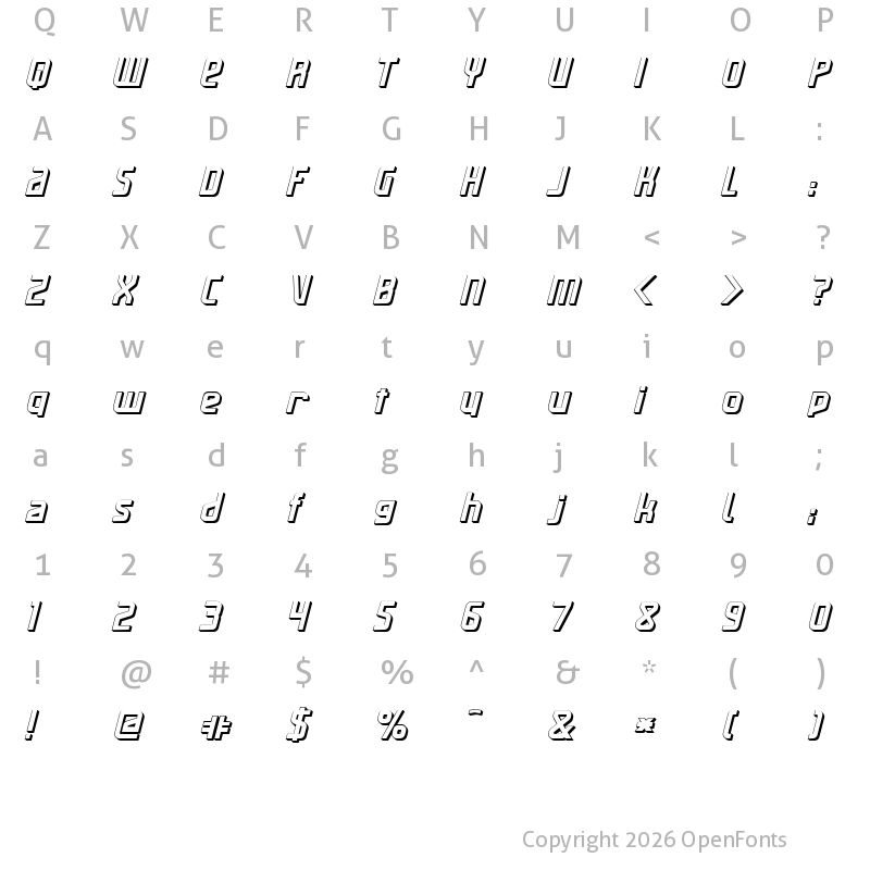 Character Map of Maassslicer3D Regular