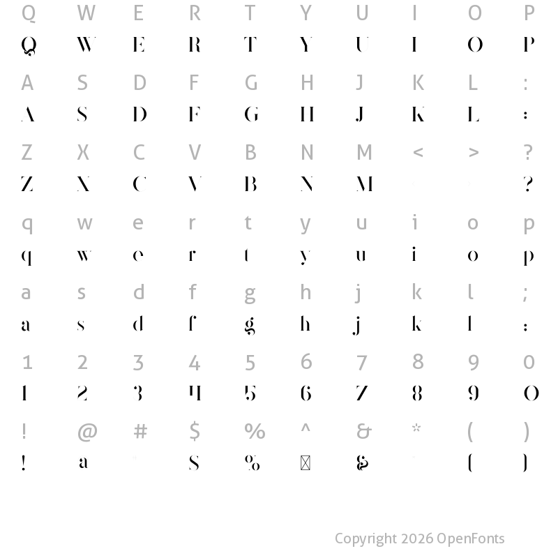 Character Map of Mabel Regular