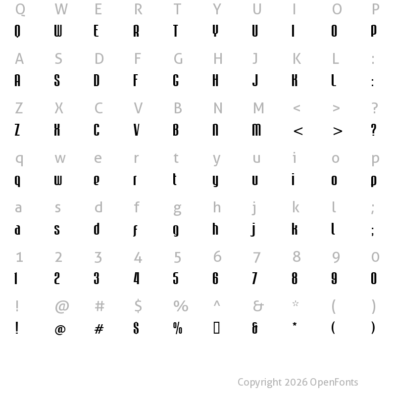 Character Map of Mabella Regular