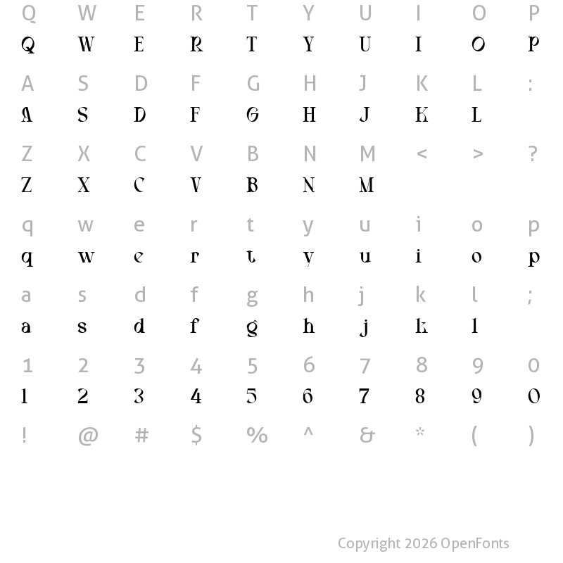 Character Map of Macengie Regular