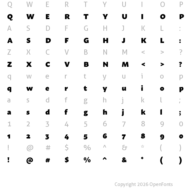 Character Map of Macho Black