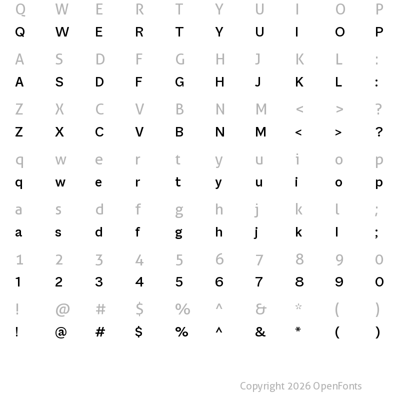 Character Map of Macklin Sans Medium