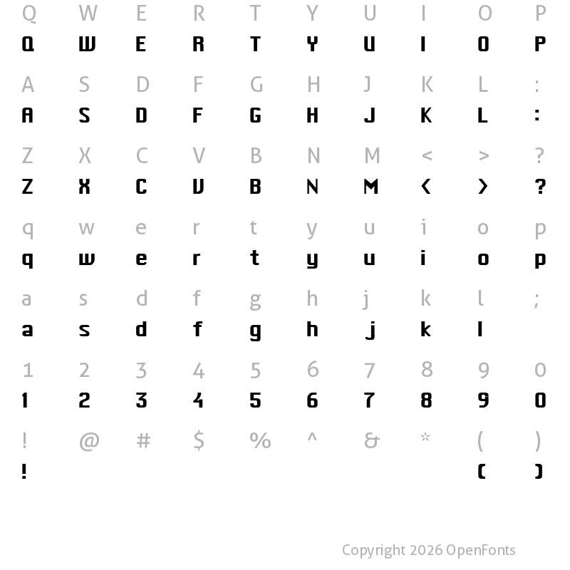 Character Map of MacType Regular