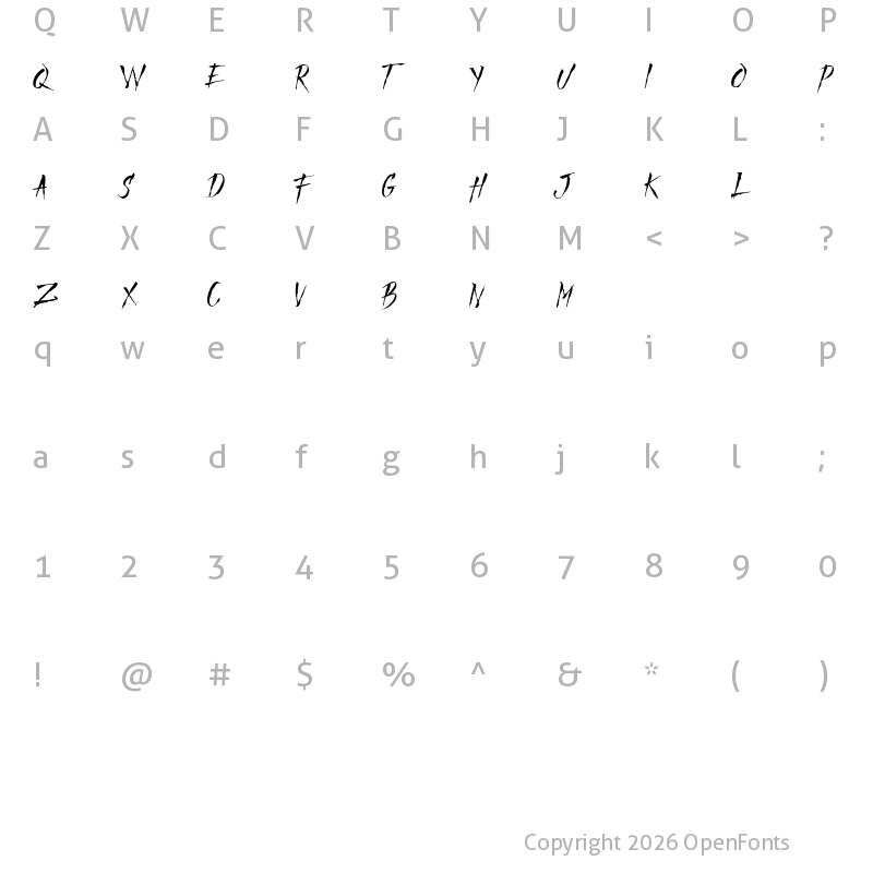 Character Map of Mad Faith  DEMO Regular