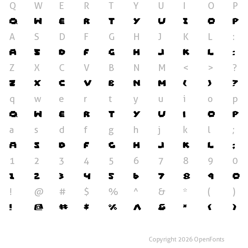 Character Map of Mad Marker Regular