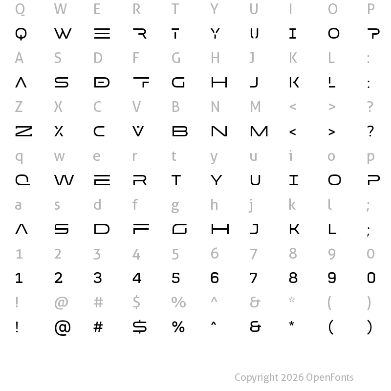 Character Map of MADE Future X HEADER Regular