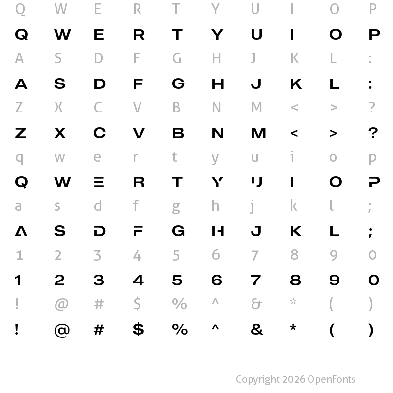Character Map of MADE Outer Sans Alt Regular