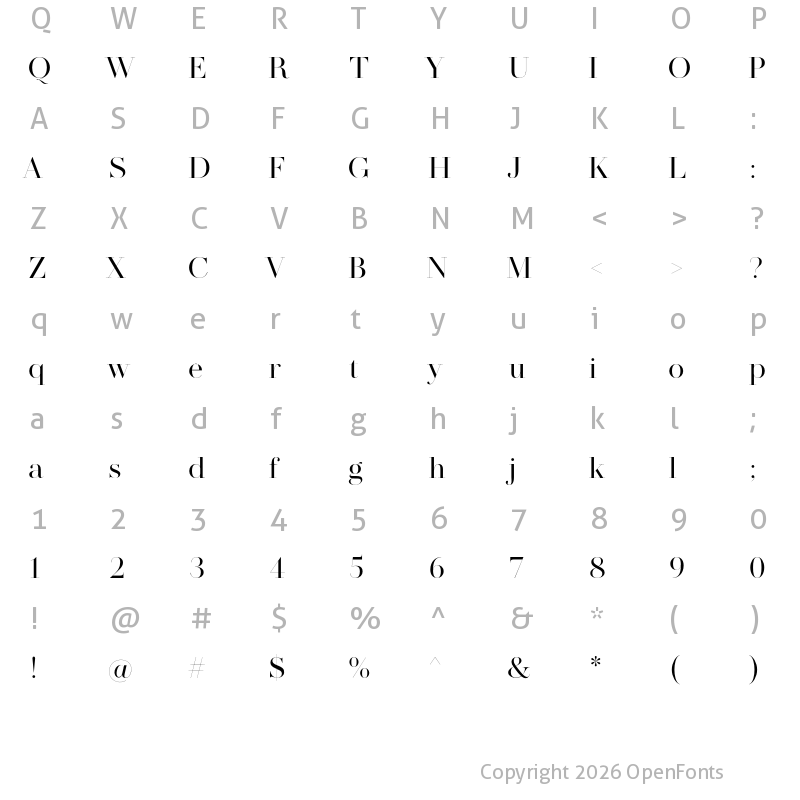 Character Map of MADE SAONARA 2 Regular