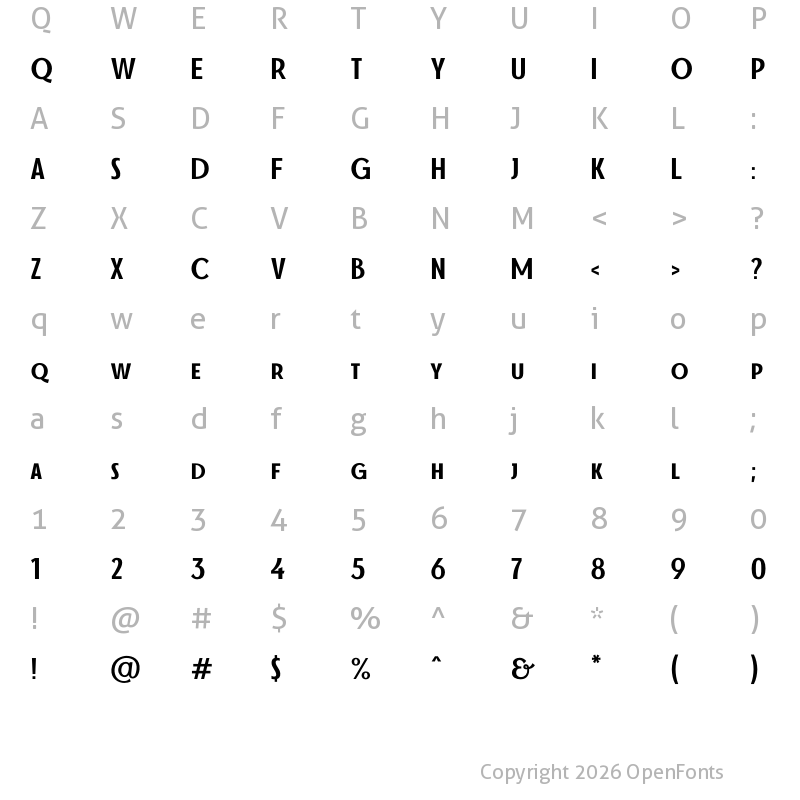 Character Map of MADE TheArtist Sans Regular