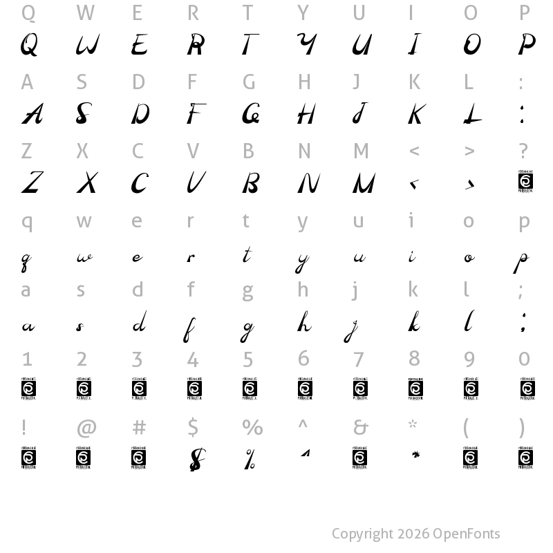 Character Map of Madhen Regular