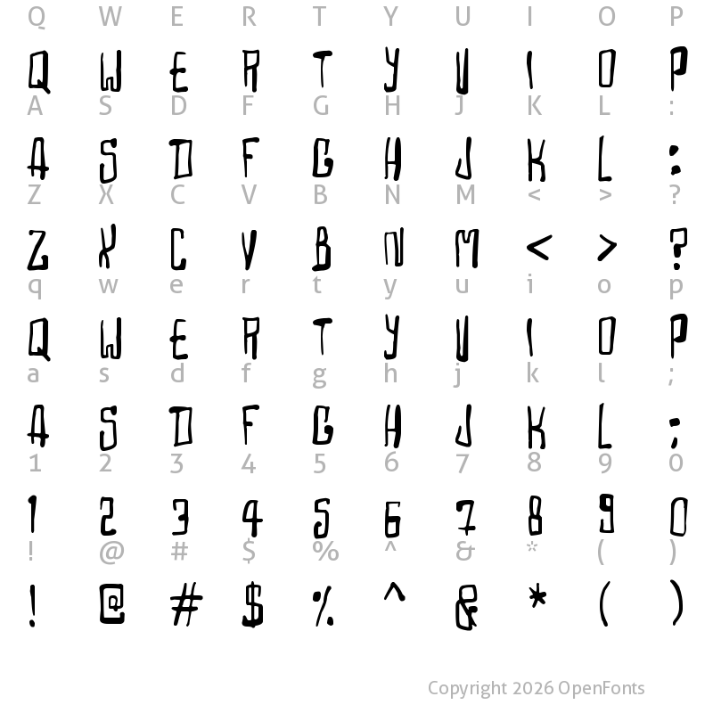 Character Map of Madhouse Regular