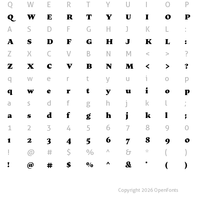 Character Map of Maecenas Heavy