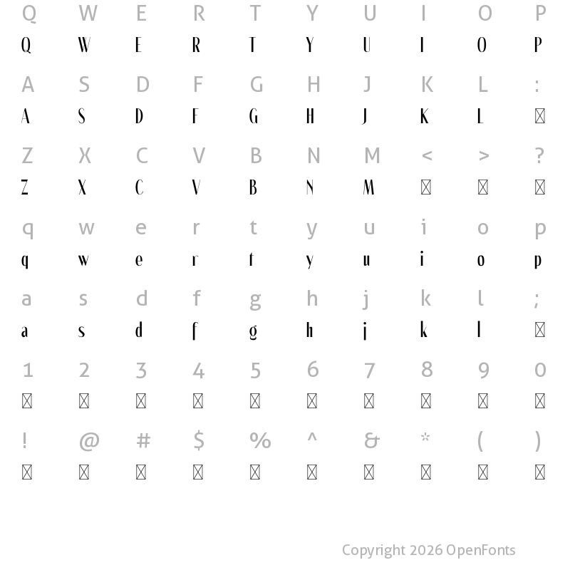 Character Map of Magani Personal Used