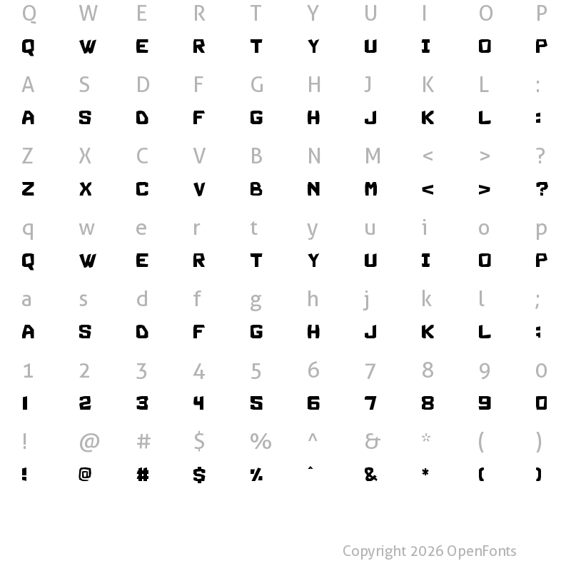 Character Map of Magario Regular