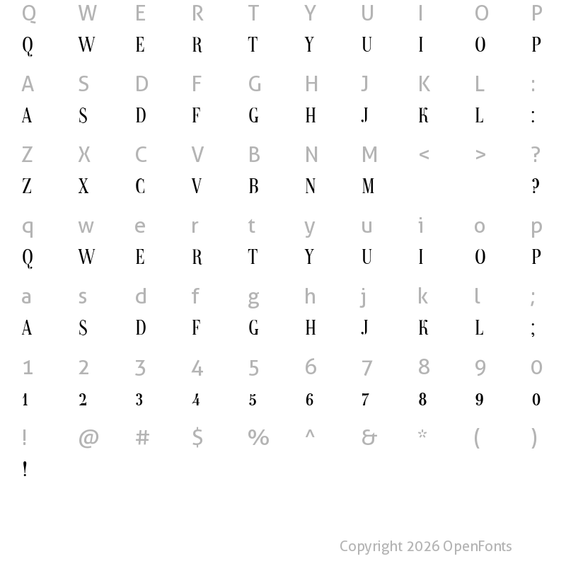 Character Map of Magazine Regular