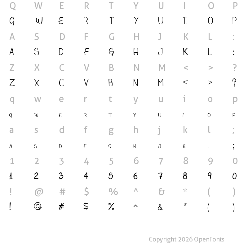Character Map of MAGBIS Regular