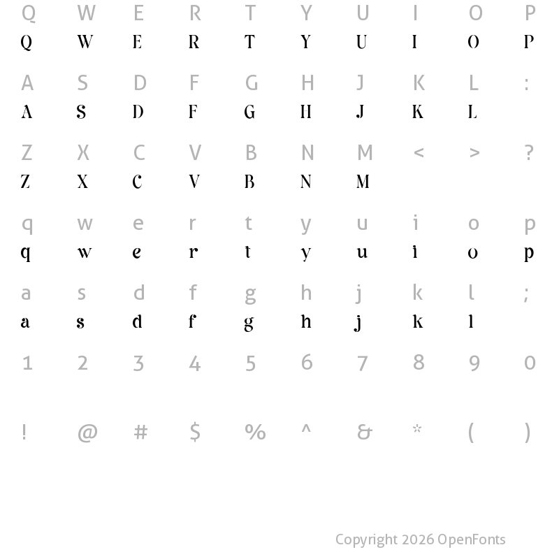 Character Map of Mage DEMO Regular