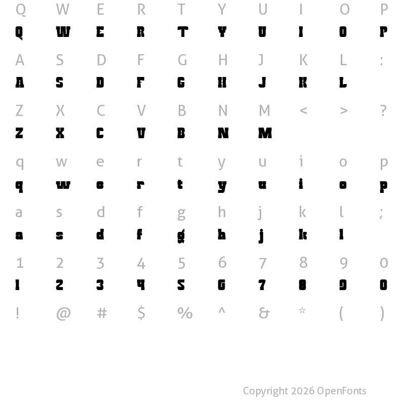 Character Map of Magefin Black