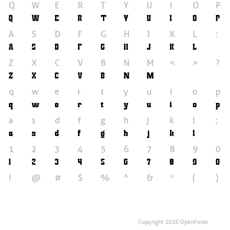 Character Map of Magefin Bold