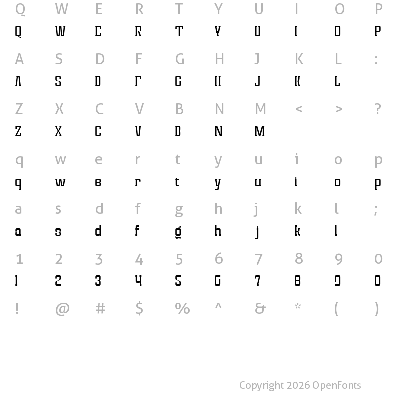 Character Map of Magefin Regular