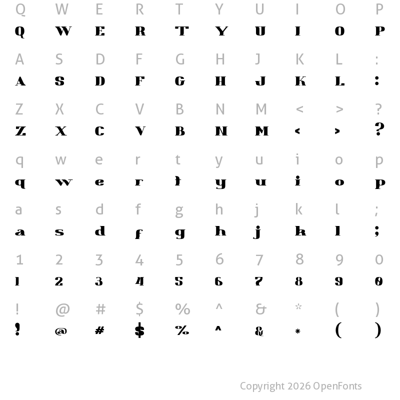 Character Map of Magento Black