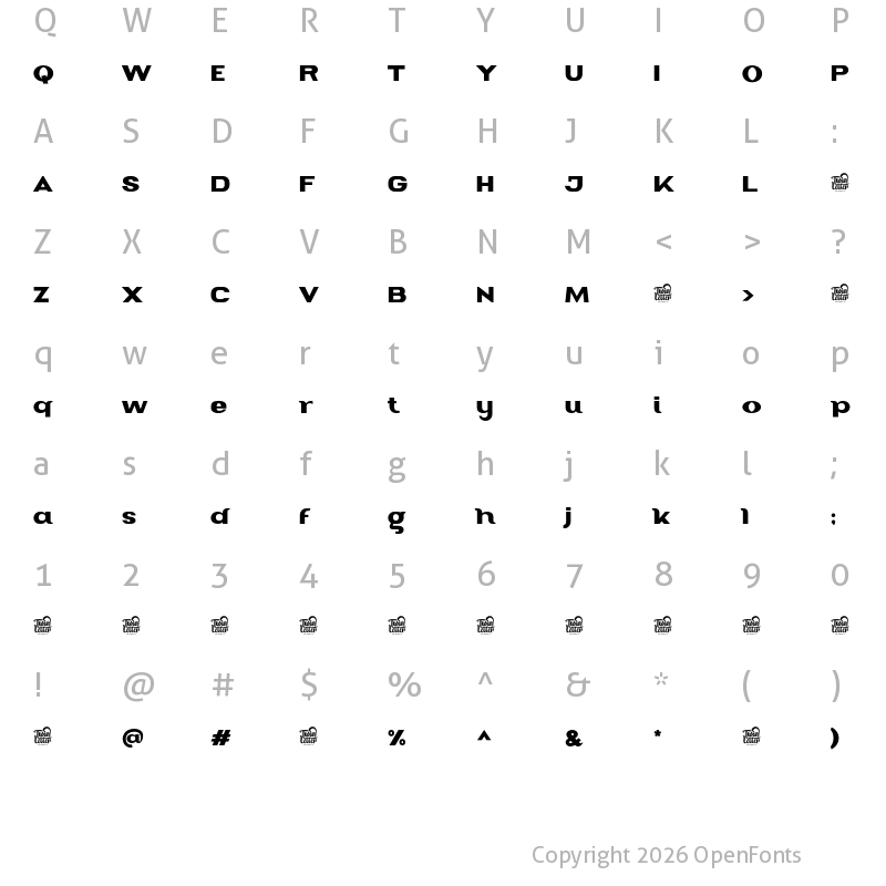 Character Map of Mageri Black