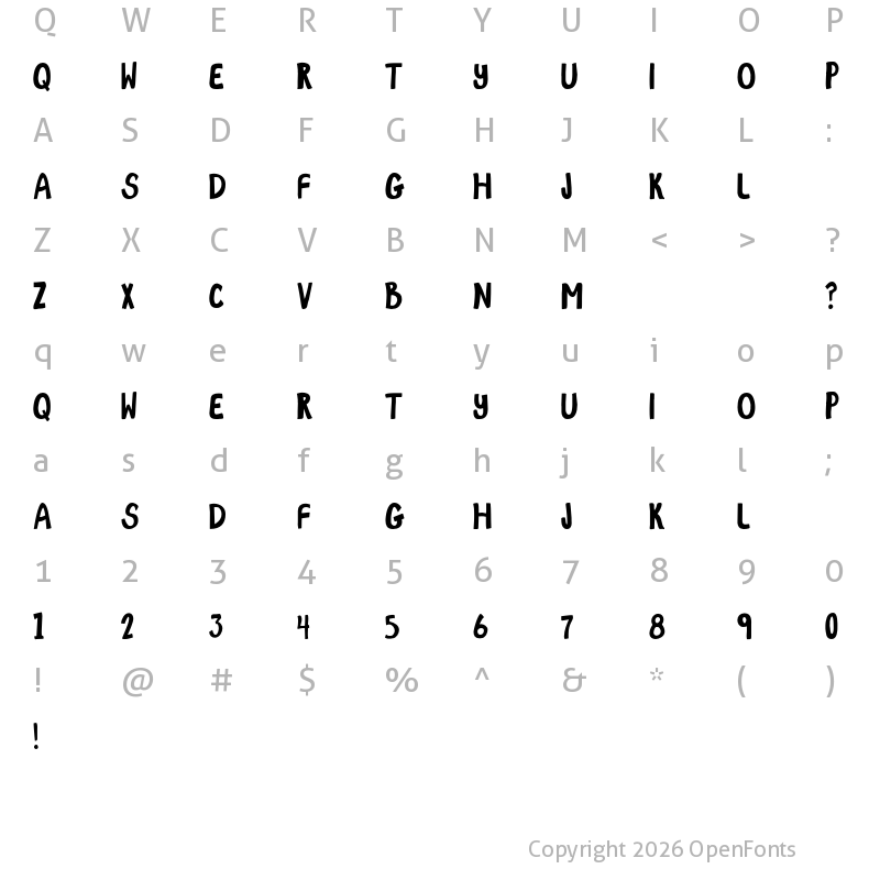 Character Map of Maggie Moo Regular