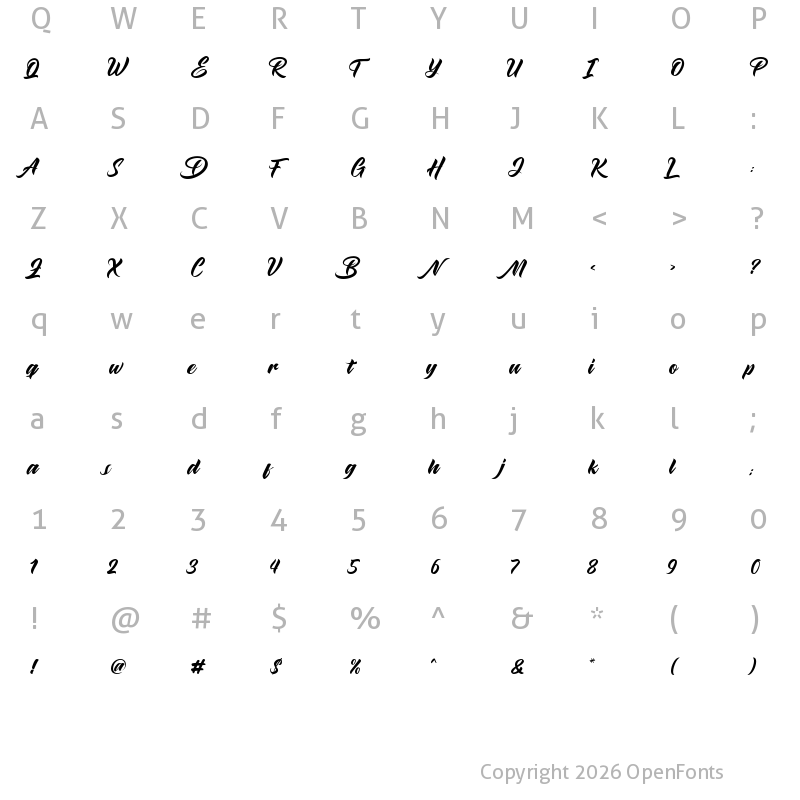 Character Map of Maghrib Regular