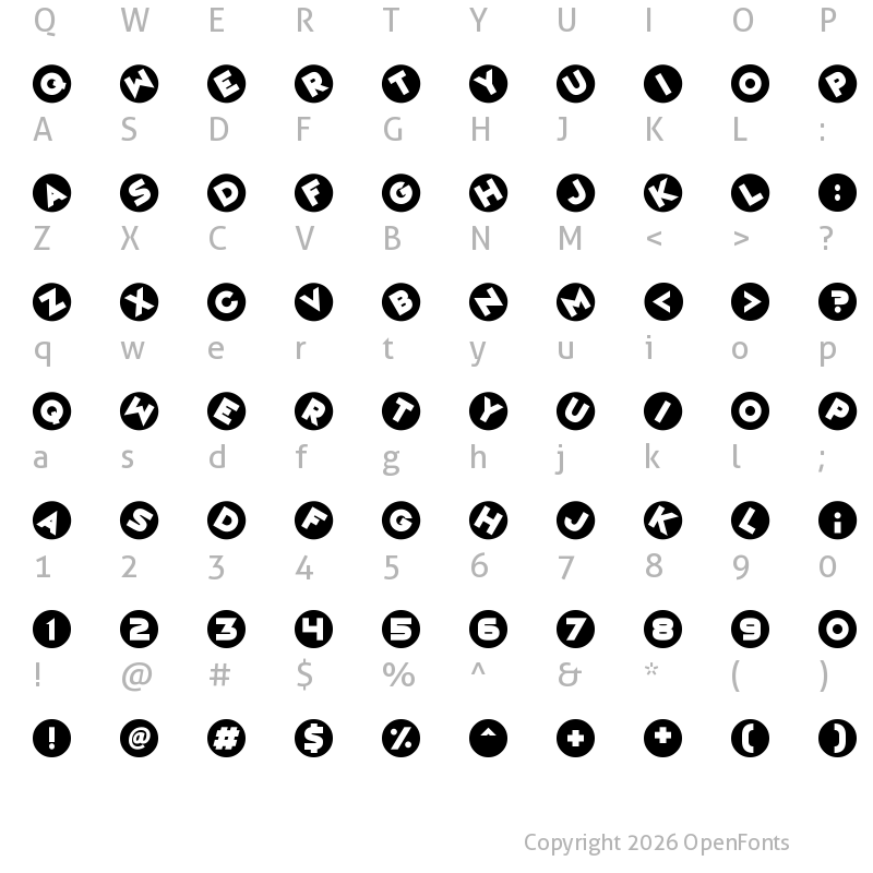 Character Map of Magic Marbles Regular