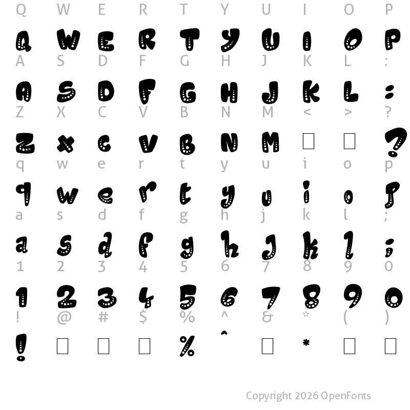 Character Map of Magic Spots Regular