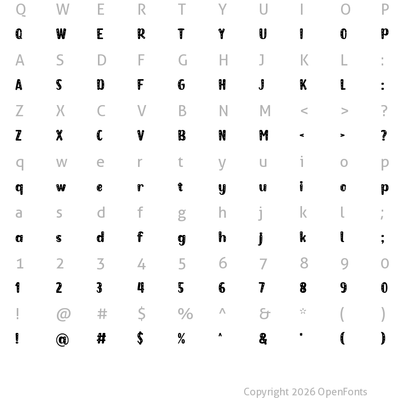 Character Map of Magic Stary Regular