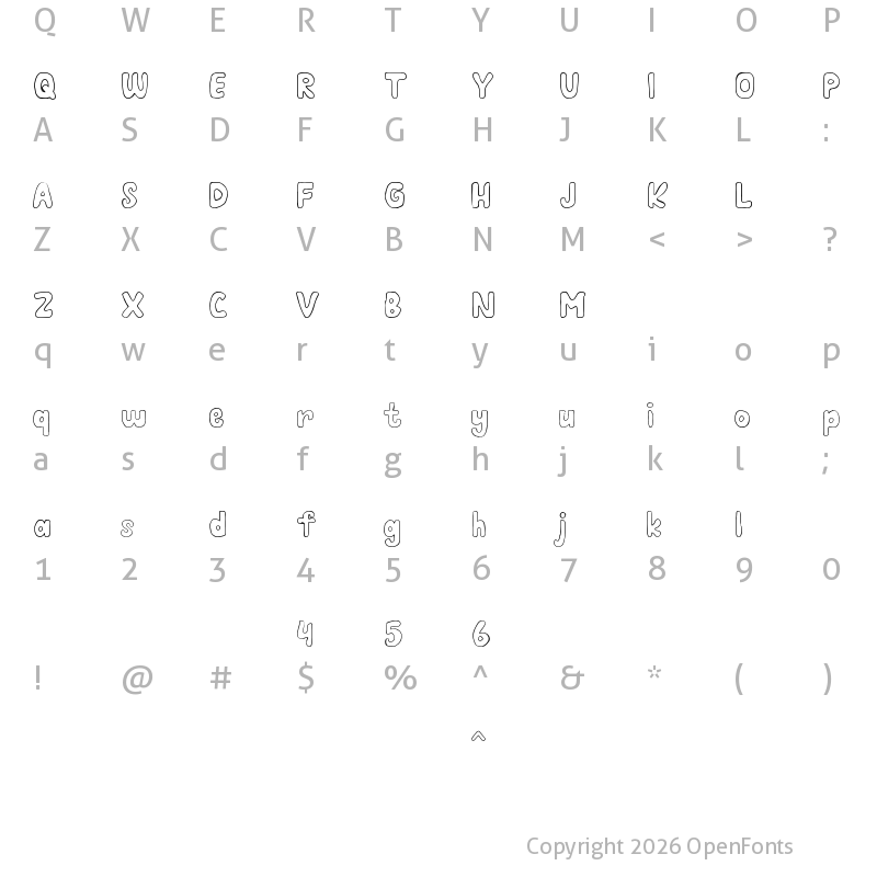 Character Map of MAGIC WORLD LINE Regular