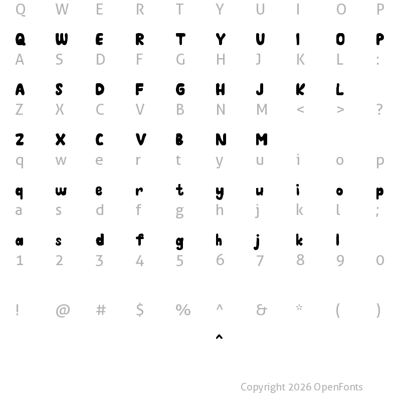 Character Map of MAGIC WORLD Regular