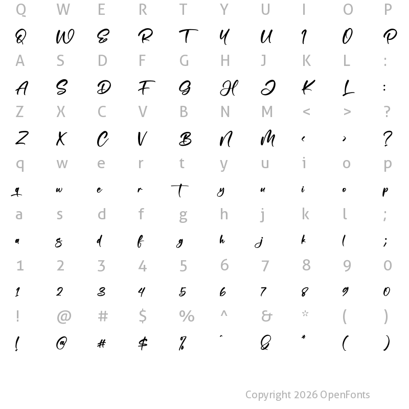 Character Map of magica chesse Regular
