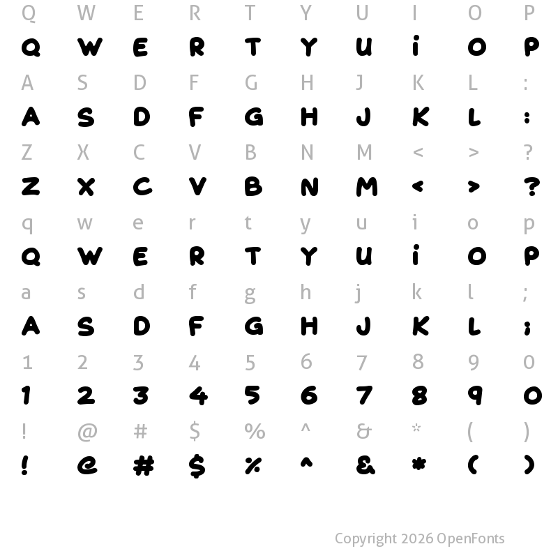 Character Map of Magical Markers Regular