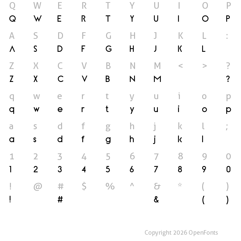 Character Map of Magical Stylish Sans Serif Demo Regular