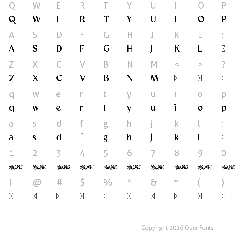 Character Map of Magista Demo