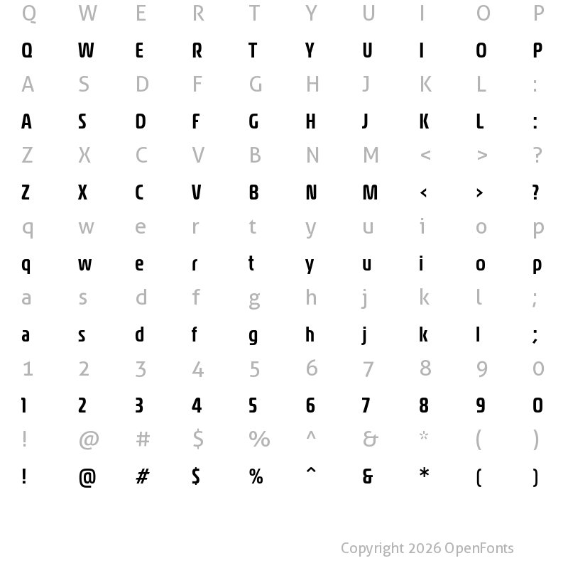 Character Map of Magistral Extra Cond Medium