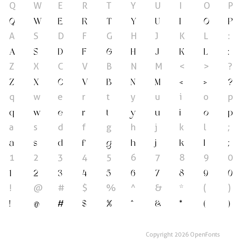 Character Map of Maglony free version Regular