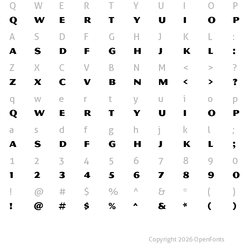 Character Map of Magnesium MVB Regular