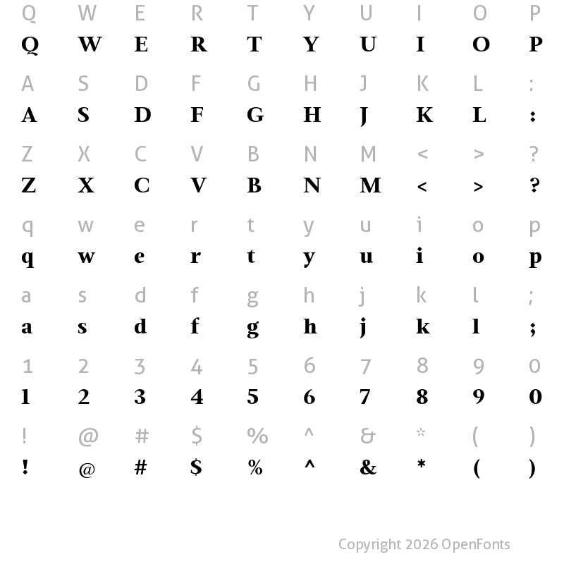 Character Map of Magneta Black