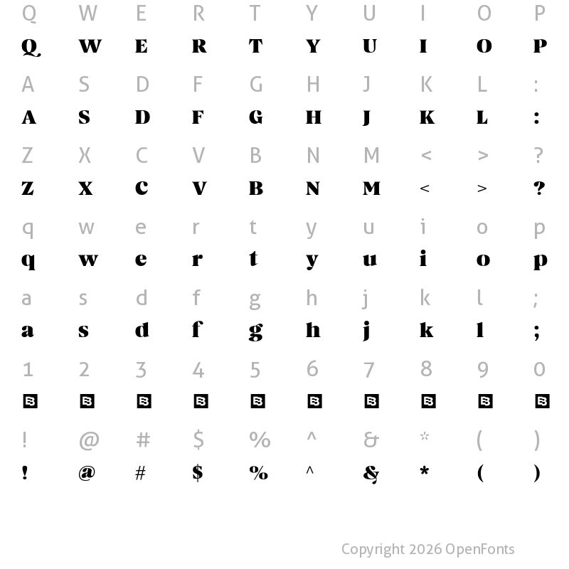 Character Map of Magnivera Trial Heavy