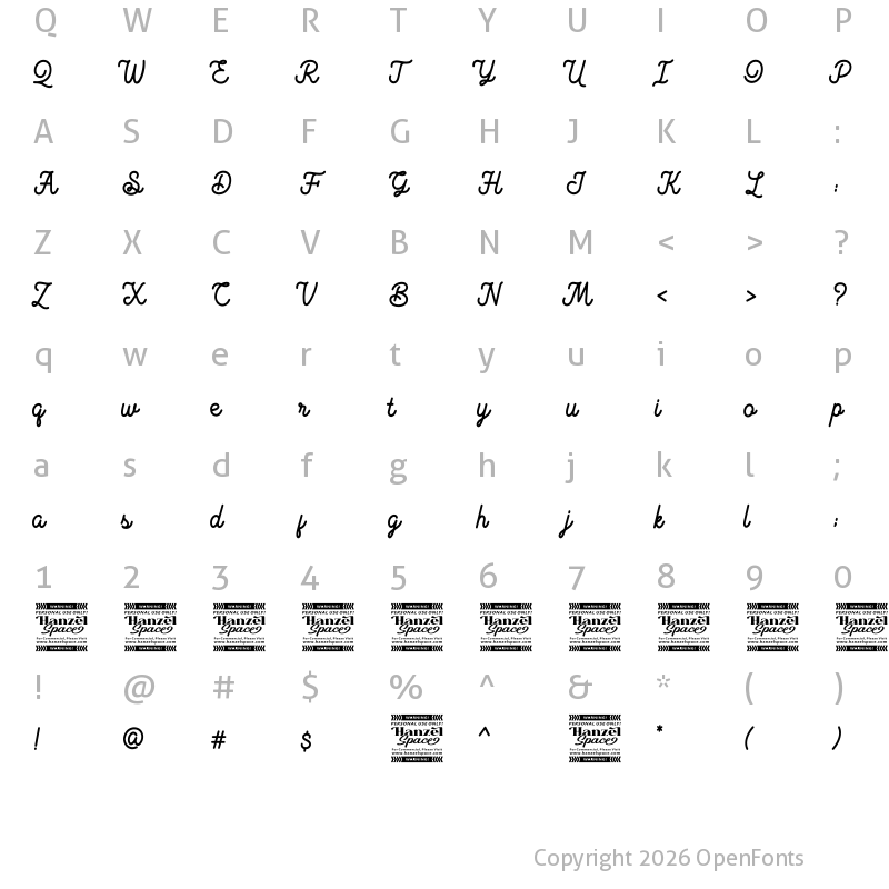 Character Map of Magnolia Grande Regular Regular