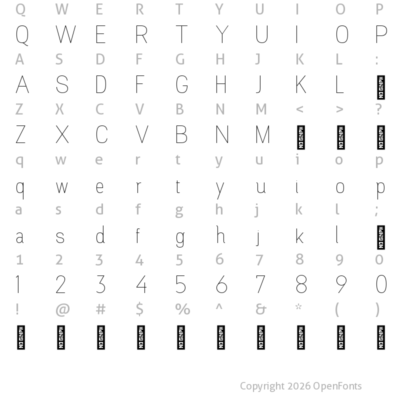 Character Map of Magnolla Demo Regular