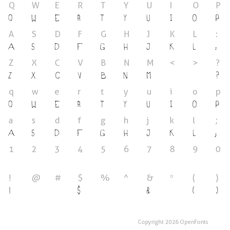 Character Map of MAGRILINHA All Caps