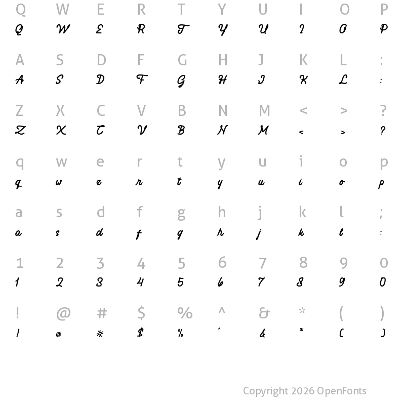 Character Map of Maguiston Regular
