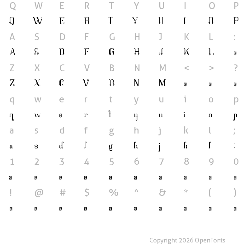 Character Map of Mahaputra Regular