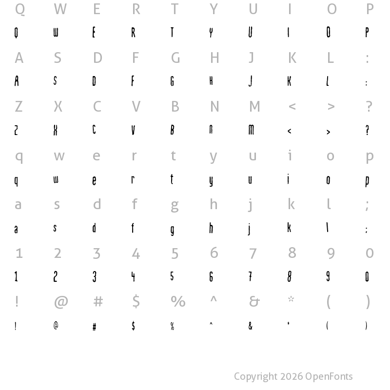 Character Map of Mahrpedig Sans Regular