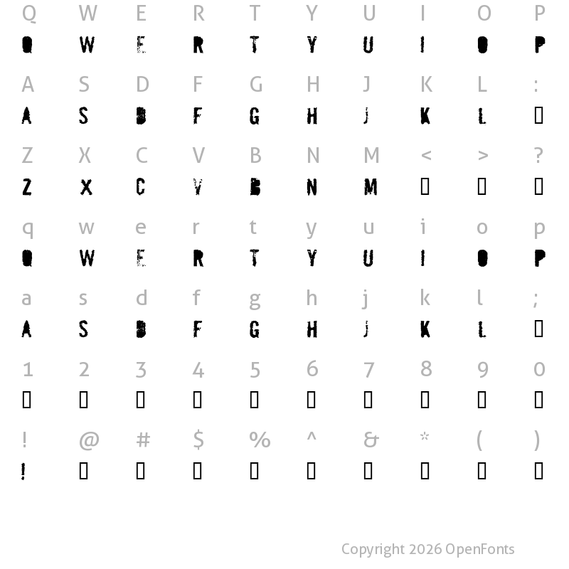 Character Map of MailBomb Regular